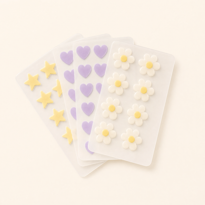 dotti Shapes Patches - stars hearts daisies